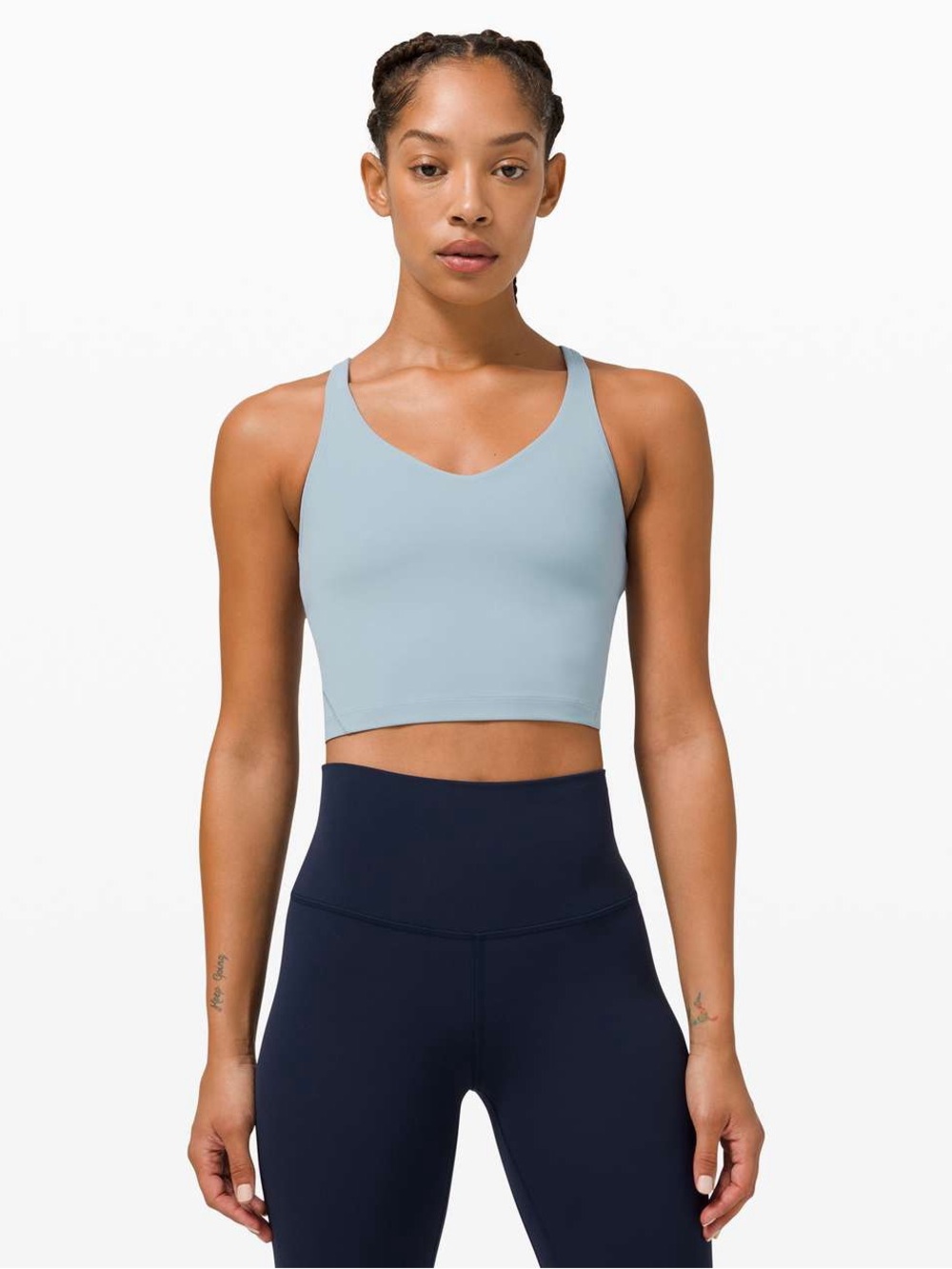 Lululemon Align Tank Top in Chambray Light Blue Nulu Padded Camisole Bra Size 2